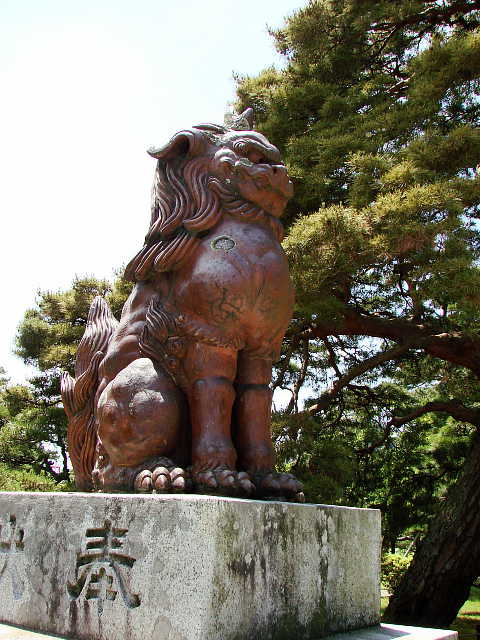 新潟　白山神社 狛犬 写真