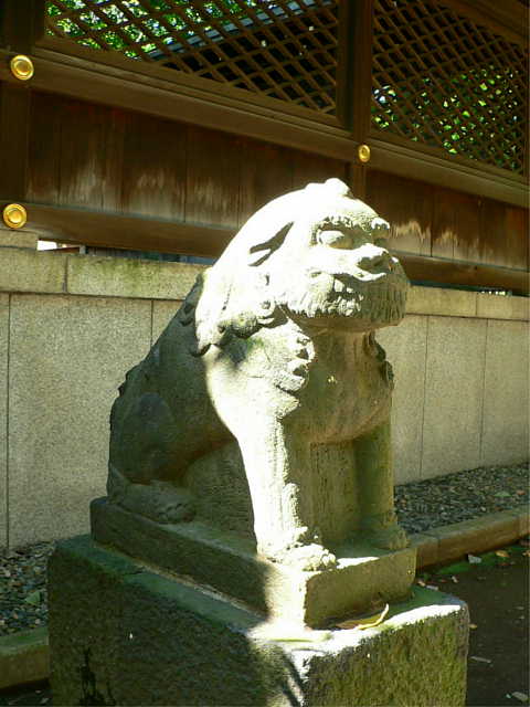 新宿十二社　熊野神社 狛犬 写真